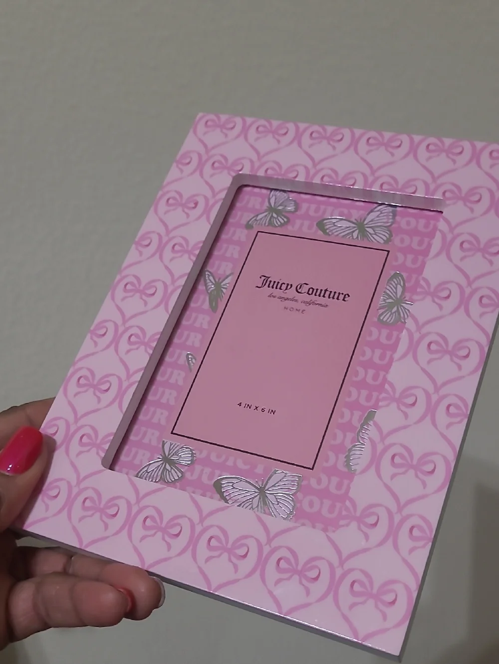 Juicy Couture Pink Butterfly Photo Frame - 4x6